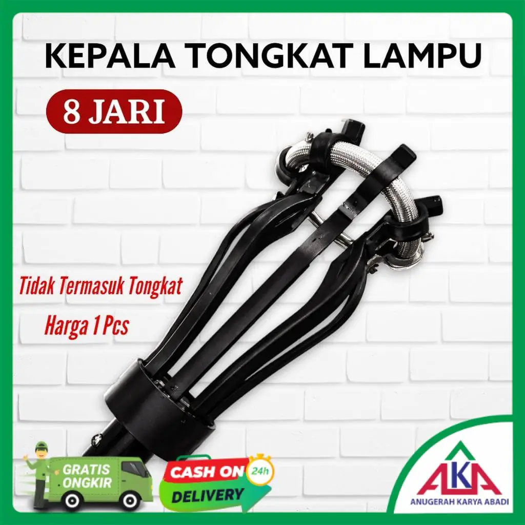 Kepala Tongkat / Stick / Stik / Gala Pengganti Lampu 8 Jari Ring Spiral