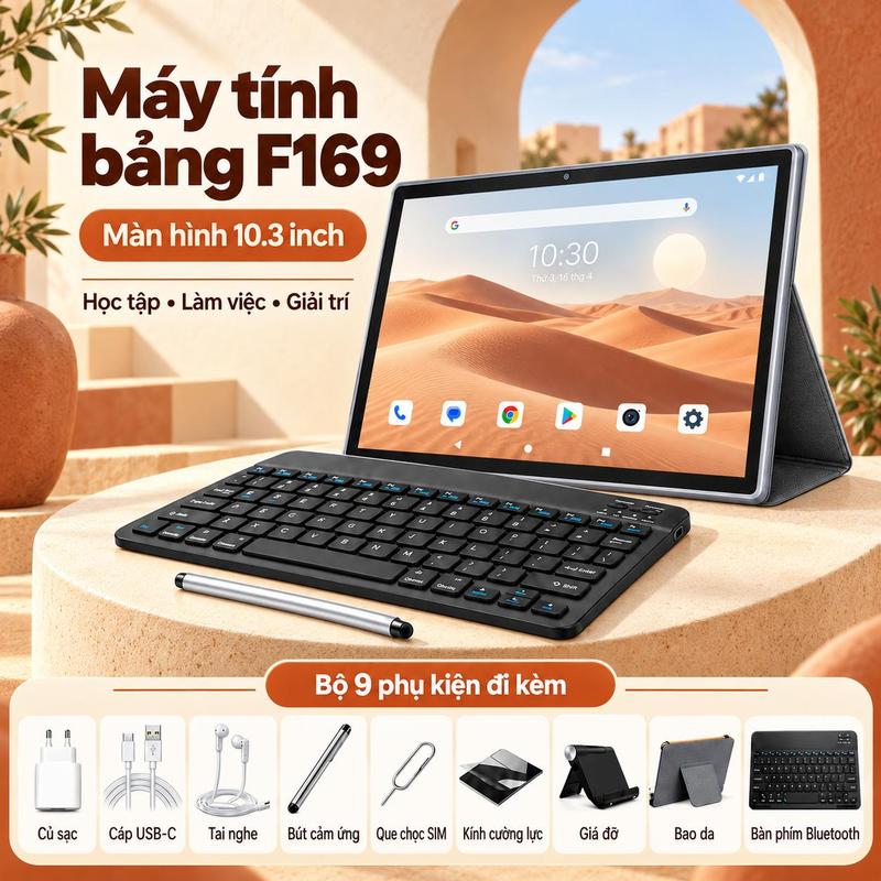 Máy Tính Bảng 10.3 Inch Chip Snapdragon 888 Cực Mạnh, Màn Hình 2K Sắc Nét, Android 12 Mượt Mà, Hỗ Trợ 2 SIM 5G Chuyên Game & Đồ Hoạ
