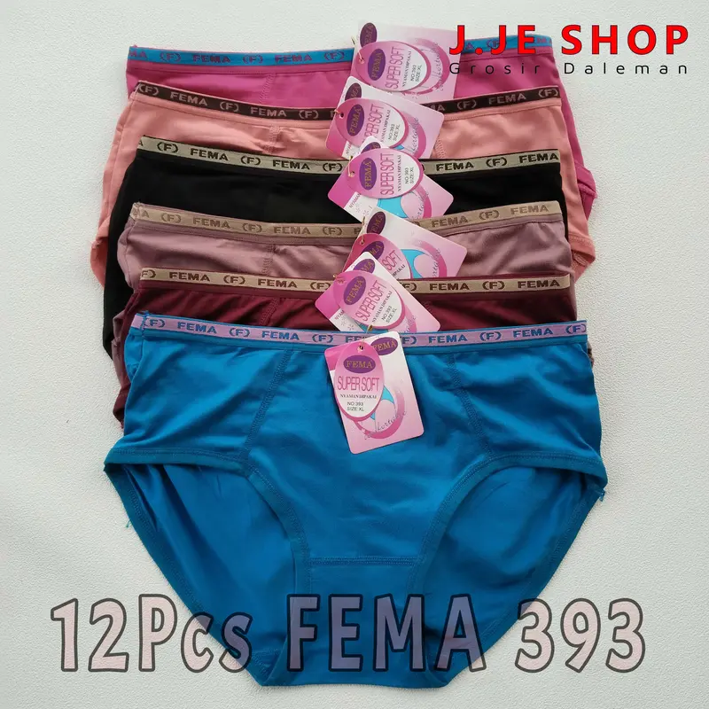 Celana Dalam Wanita FEMA Super Soft 393 - Kualitas Terbaik - Size L-XL-XXL - Pita, Motif 0