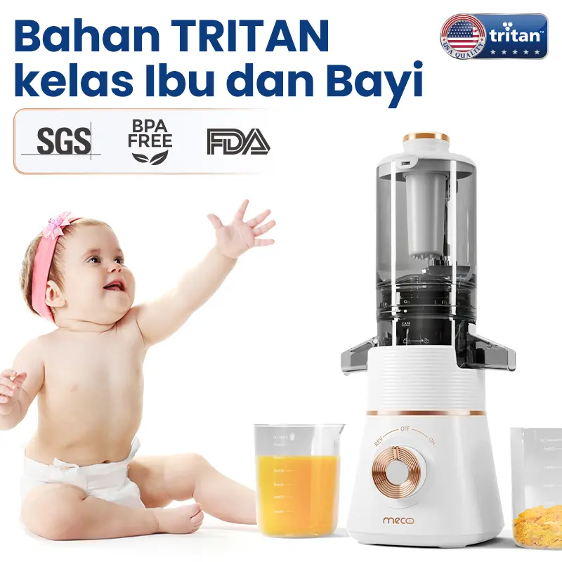 Mecoo Aesthetic Slow Juicer Extra Big Mouth Pengektrak Buah 4