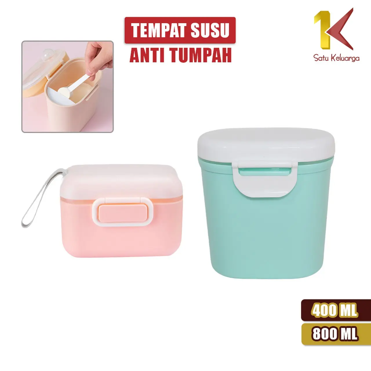 [COD] SK C4 Tempat Kotak Wadah Penyimpanan Susu Bubuk Bayi Portabel Anti Tumpah toples Dengan Tutup