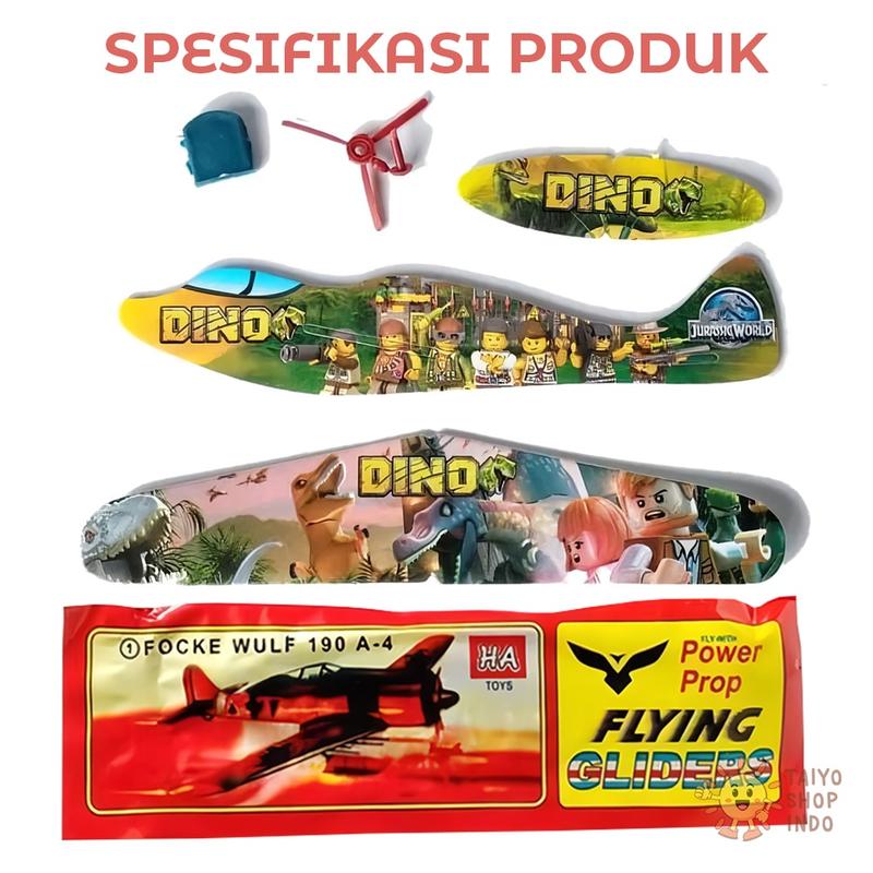 TAIYO Mainan Anak Jadul Pesawat Gabus Busa Flying Gliders Styrofoam Plane 1