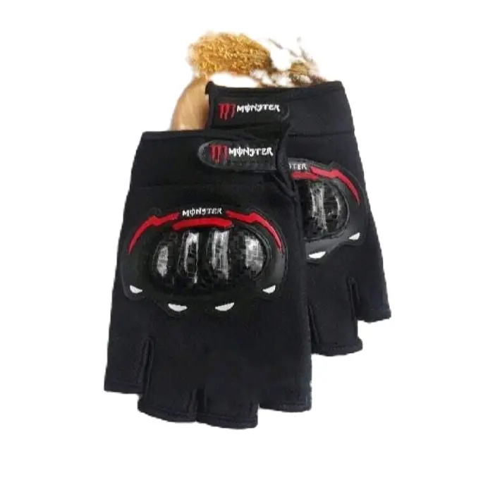 Sarung Tangan Motor Pria Keren Batok Monster Setengah Jari - Model Terbaru 3