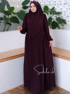 Sakila id Maxi Dress Elnara Set Hijab Bahan Marbela Anti UV gamis Elegan dan Nyaman gamis wanita muslim remaja