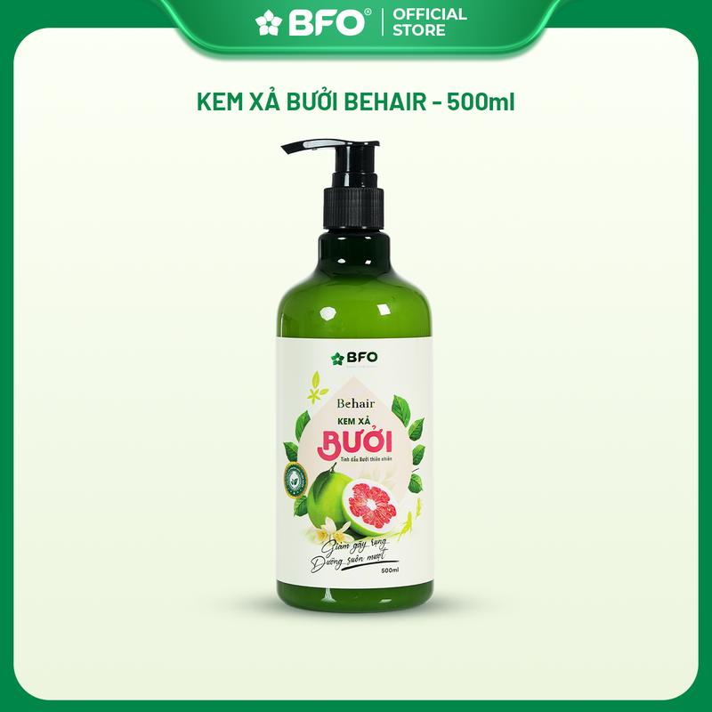 Dầu Xả BFO Behair 500ml Tinh Dầu Bưởi Và Thảo Mộc Giúp Giảm Gãy Rụng Dưỡng Tóc Kích Mọc Tóc Chắc Khỏe Suôn Mượt Nữ Women daugoi