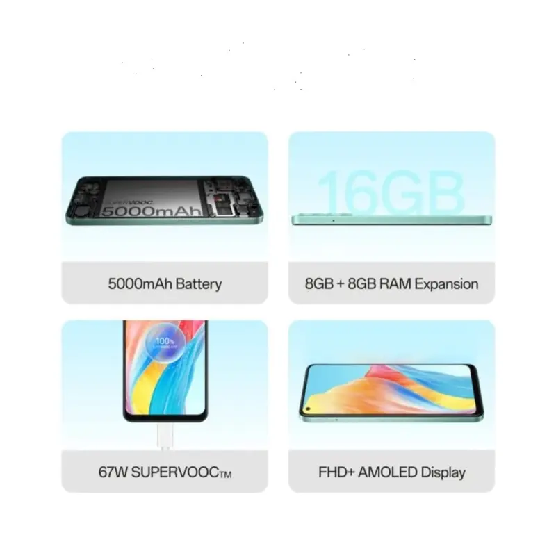 COD OPPO A78 4G/5G RAM 8GB+8GB NFC 126/256 Big Memory - Kamera Utama 50 MP Smartphone 7