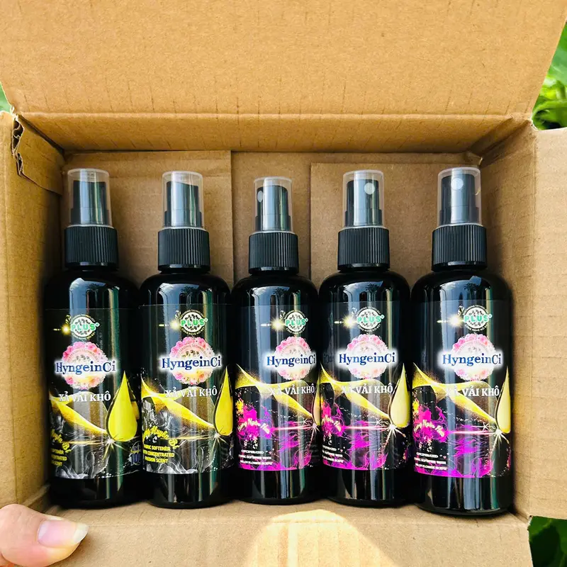 [Combo mới 3 TẶNG 2] Xịt thơm quần áo HyngeinCi Có 3 mùi hương - Xả vải khô hương thơm bền lâu, quần áo thơm dai - Chai 100ml nước Xịt thơm quần áo 7