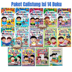 Paket Calistung Isi 14 Buku Full Collor Untuk TK Paud SD Seri 2 Pah