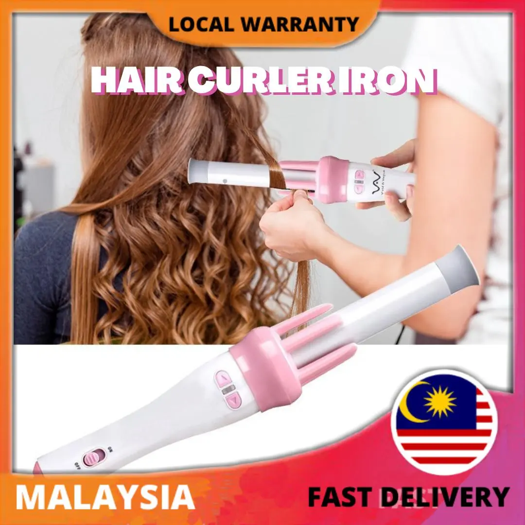 Vivid & Vogue Automatic heating Hair Curler Ceramic Professional Hair Curling Iron Styling Salon Fast heating without damaging hair lasting styling Electric rotating curling iron female catok rambut