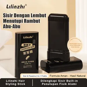Lilinzhi Tongkat Pewarna Rambut Tanaman Hitam Murni Sekali Pakai Aman Tanpa Efek Samping Cocok untuk Menutupi Artefak Memudar Pewarna Rambut Hitam & Coklat di Rumah Penghitam Black Black Penghitam