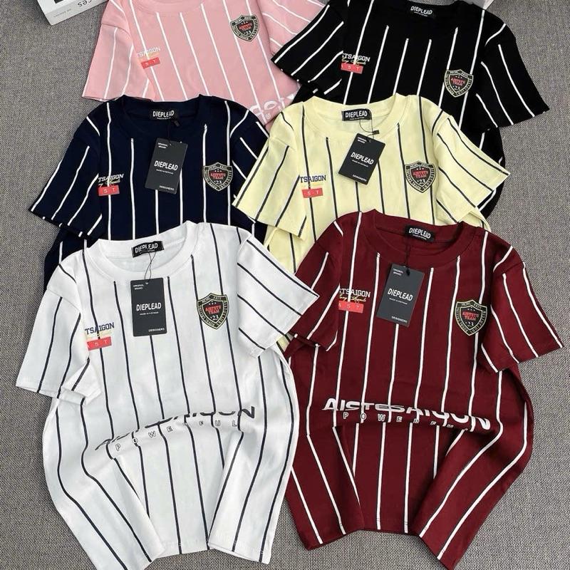 | A327| - áo thun nữ babytee from ôm vừa [   Sọc Huy Hiệu ] borrip, co giãn,  Cổ Tròn Women Top Nhun