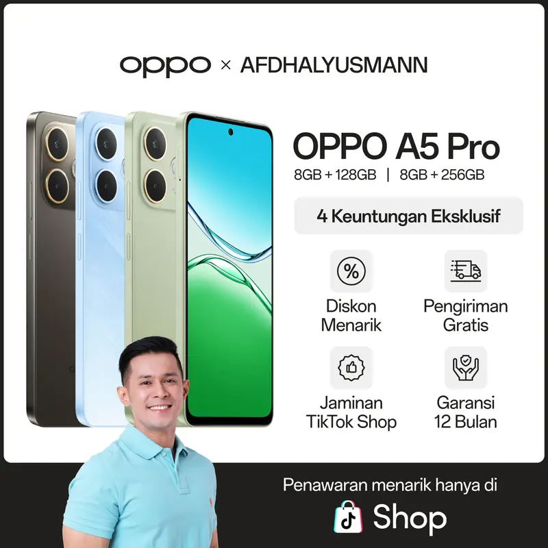 [AFDHAL APPROVED] OPPO A5 Pro 8/128 GB [IP69 Water Resistant, Large Battery 5800mAh, Military-Grade Shock Resistance] 0