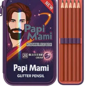 Glitter Pensil Blueberry Crush 20 Pcs - Alat Tulis Kreatif dengan Warna Menarik dan Desain Unik untuk Kreativitas Anda