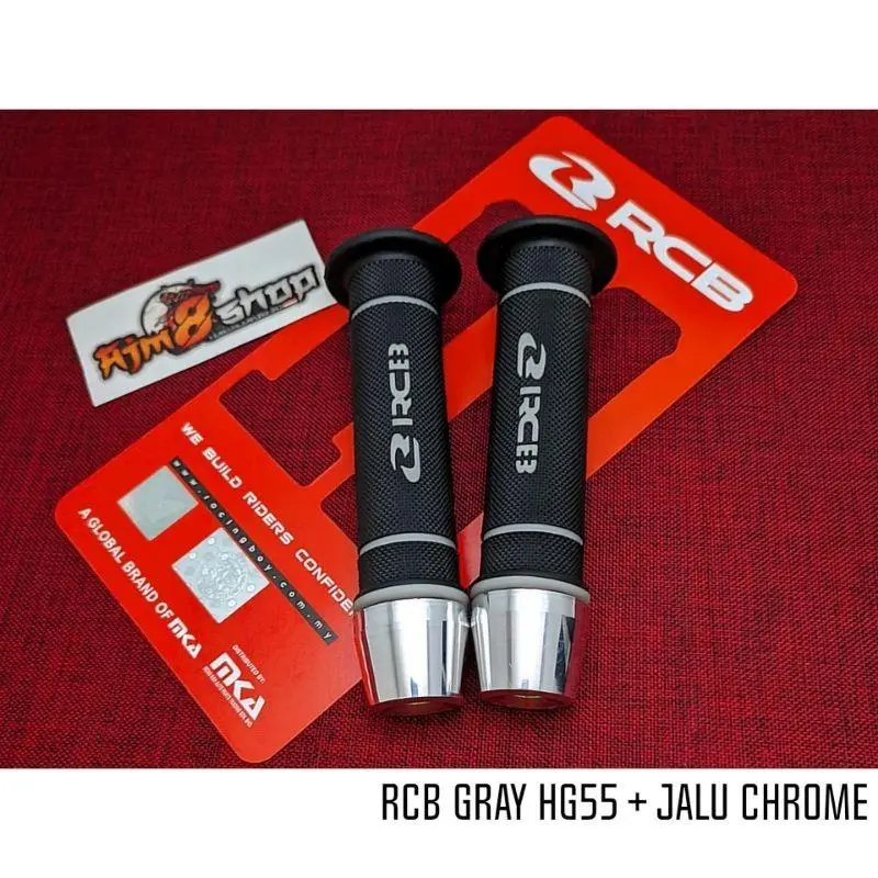 HAND GRIP SARUNG GAS RCB HG55 ORIGINAL + JALU STANG CHROME MODEL PCX UNIVERSAL