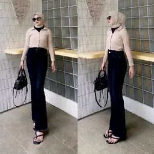 Cutbray Jeans Wanita Celana Jeans Wanita Highwaist Stretch Melar Celana Jeans Cutbray Terbaru Korean Style DENIM flare