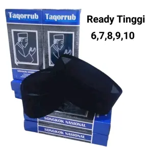 Peci Hitam Polos Kopiah Songkok Taqorrub Jenis AC Muslim Nyaman Pria Dewasa anak Tinggi 7,8,9,10