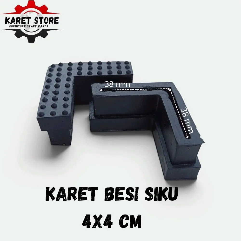 Karet Kaki Besi Siku 4x4 cm Tapak Kaki besi siku