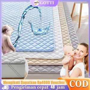 【Tinggi 5mm】Matras Protector Waterproof / Pelindung Kasur / Waterproof Bed Protector Warna polos Sprei Anti Air/ Sprei Waterproof Protector bermotif ukuran 120x200 160x200 180x200 Putih