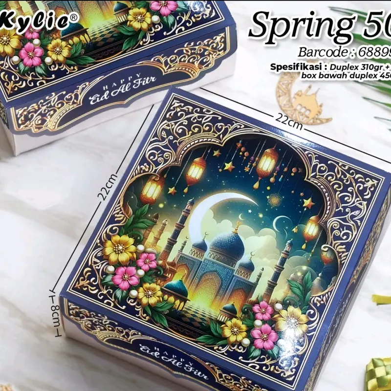 ( isi 5 pcs/ @ 8.000 ) BOX/DUS KUE IDUL FITRI UKR 22X22X8 0