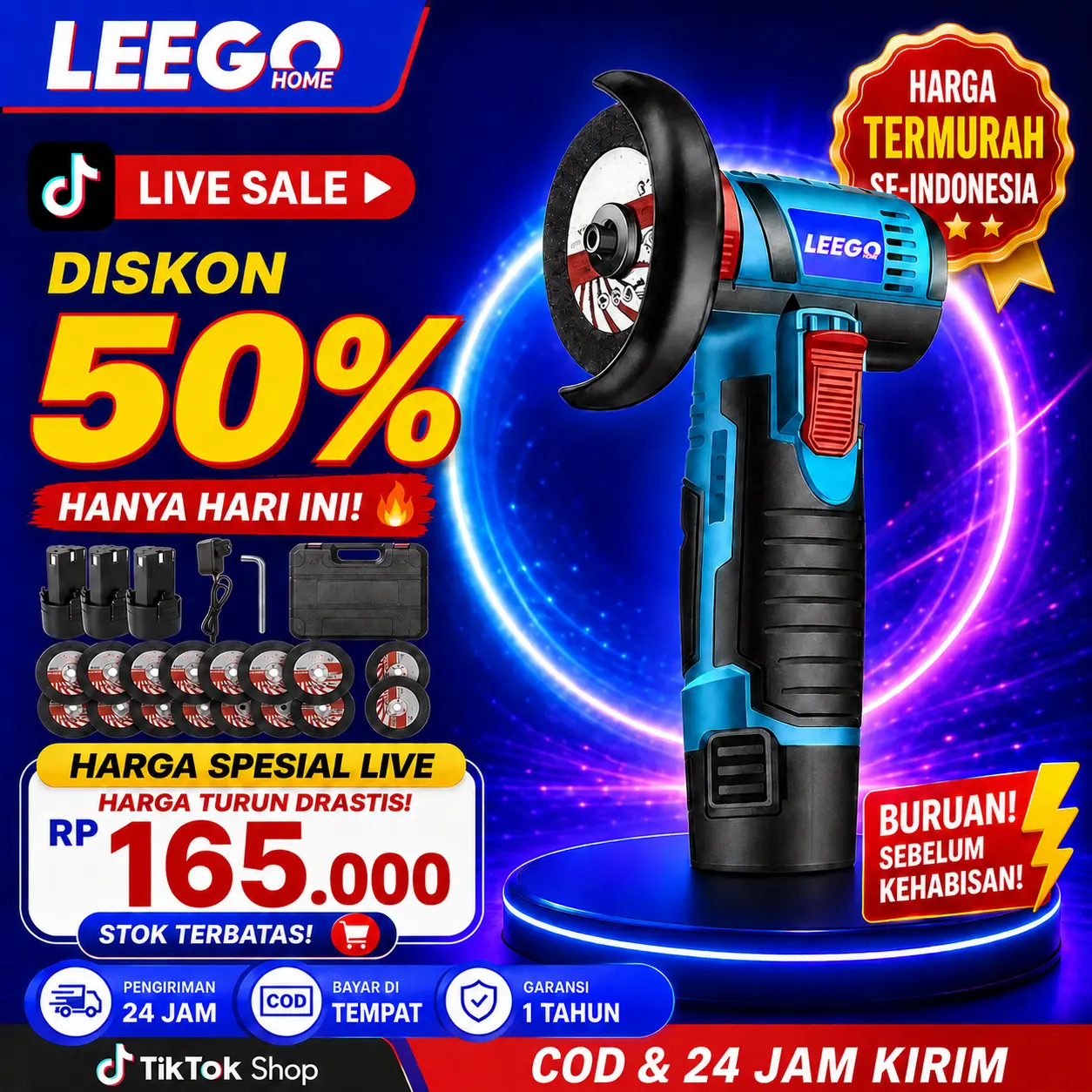Harga terendah sepanjang siaran langsung, mesin pemotong dengan tombol aman 12V