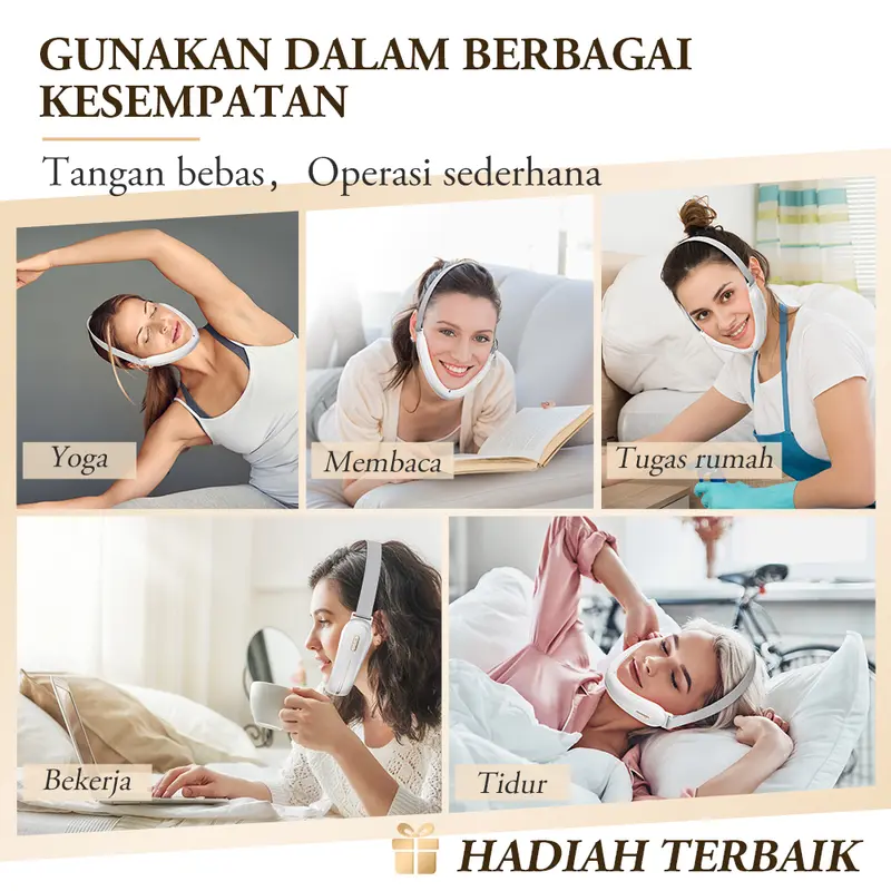 ANLAN Alat Pijat Terapi Pelangsing Wajah Bentuk V Ems Alat Kecantikan Dagu Alat Pijat untuk Mengencangkan Wajah 7