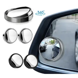 Cermin Bantu Titik Buta Mobil 2Pcs Anti Blind Spot 360° Putar Fleksibel dengan Cangkir Hisap Diameter 5.5cm Kaca Spion Belakang Model Hisap Praktis & Permanen