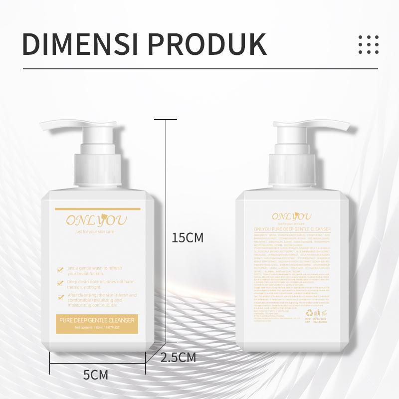 【BPOM Certification】ONLYOU PAKET Facial cleanser is suitable for any skin type Gentle cleansing +onlyou concealer pelembab foundation cair cerah 【COD】 7