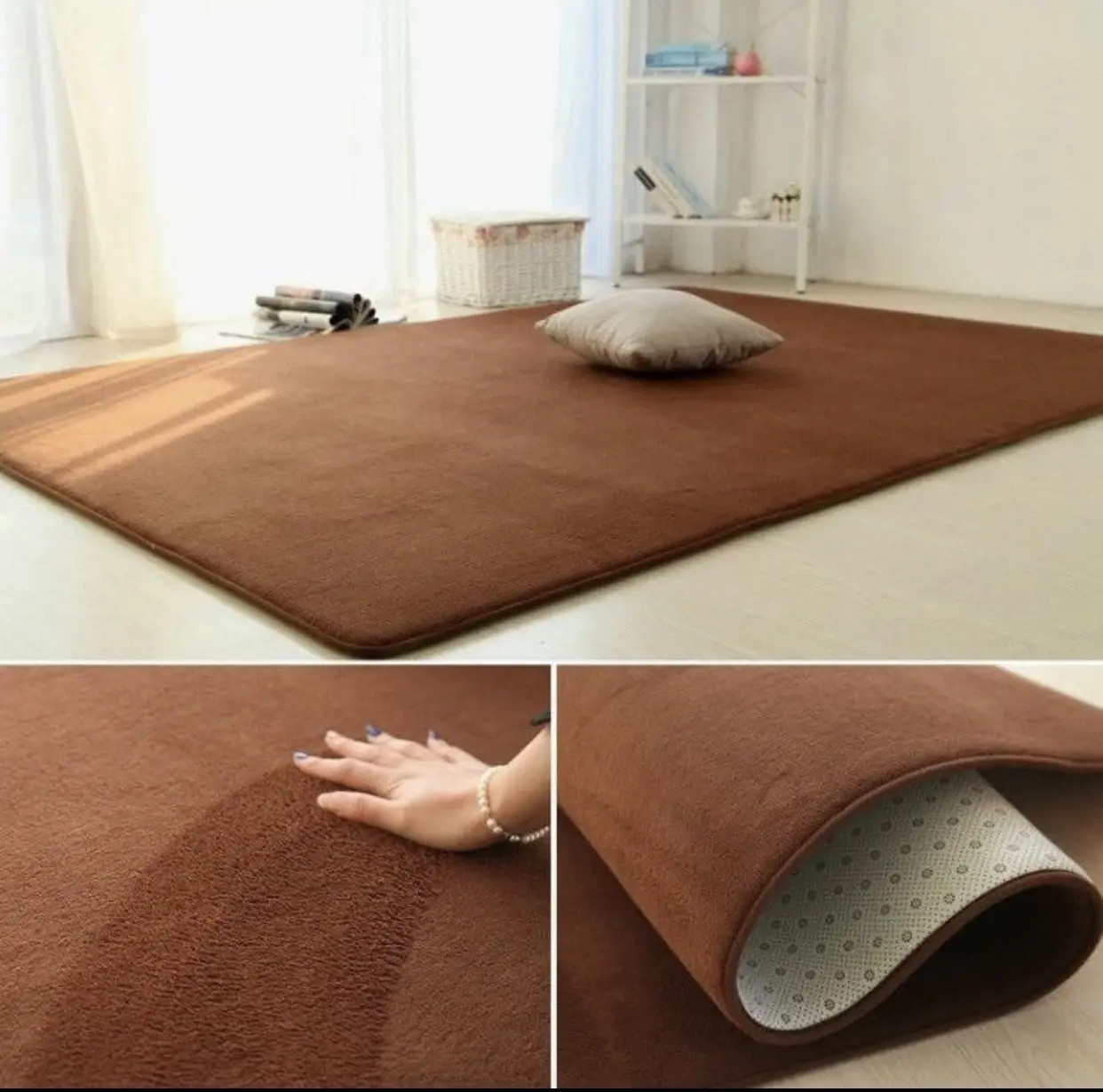 Coral Fleece Short Wool Carpet, Bedroom Living Room Thickening Carpet, Bedside Tatami Coffee Table Floor Mats