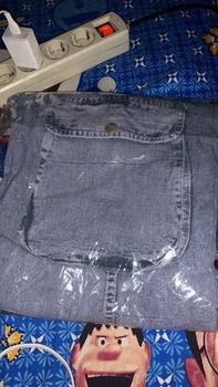 Product Review of Cargo Denim Pasir Putih Highwaist Loose Celana Jeans Wanita Korea from A**n 0