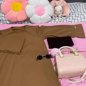 Zavian Gamis Abaya Wanita Kekinian Polos Wolpis Premium Ukuran S M L XL XXL /Basic Abaya Polos Wanita Terbaru Muslim Hitam Remaja Syari Dress Dewasa Maxi Lebaran Mewah Simple Arab Pesta