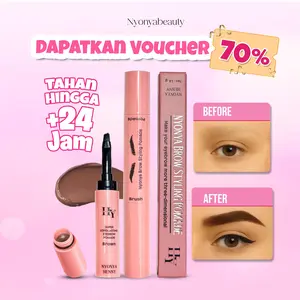 NYONYABEAUTY - PENSIL ALIS TAHAN LAMA - PENSIL ALIS 2in1 - PENSIL ALIS POMADE - EYEBROW PENCIL - PENSIL ALIS WATERPROOF - PENSIL ALIS COKLAT HITAM