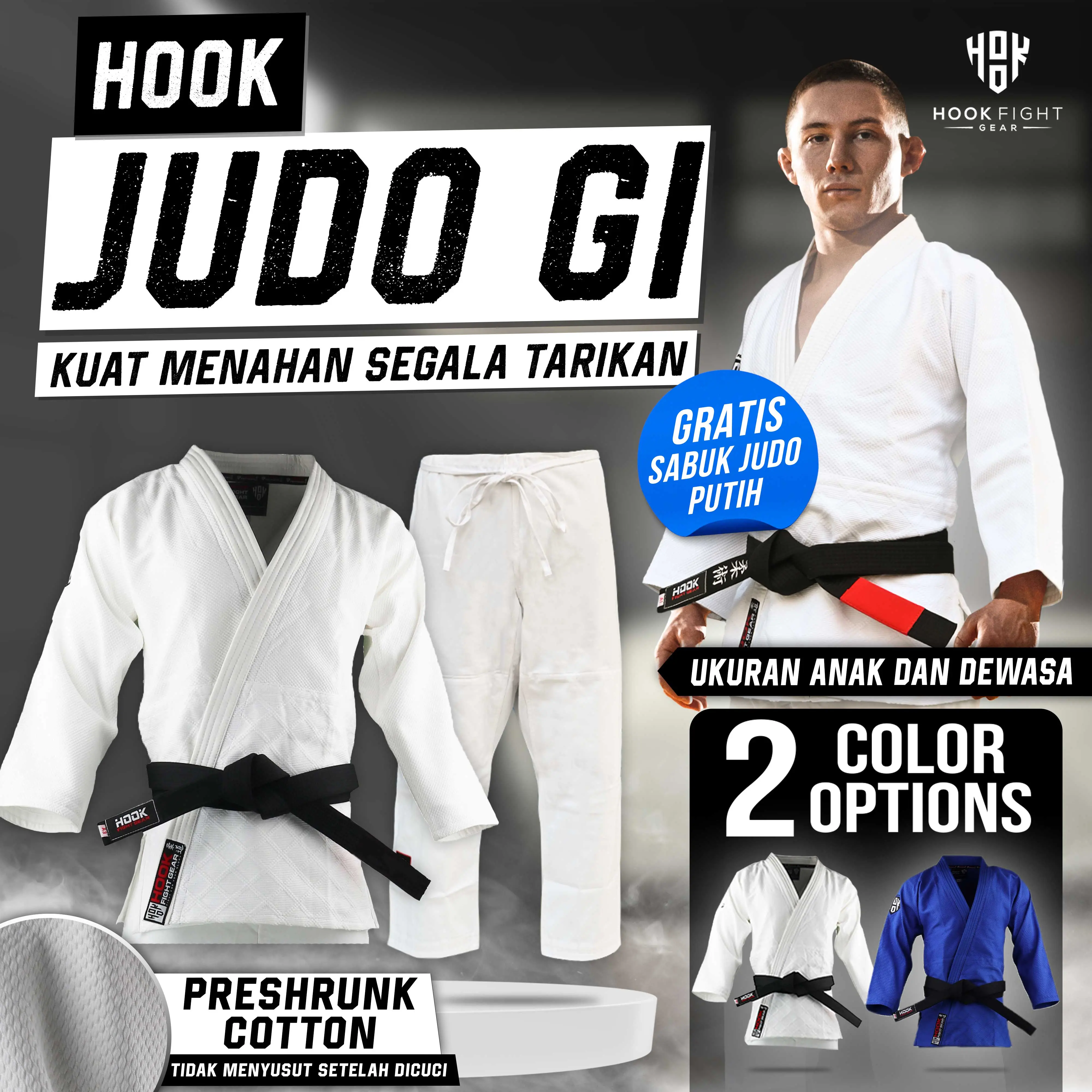 Judo Gi Kimono Judogi Uniform 450gsm Doubleweave Cotton Hook Classic
