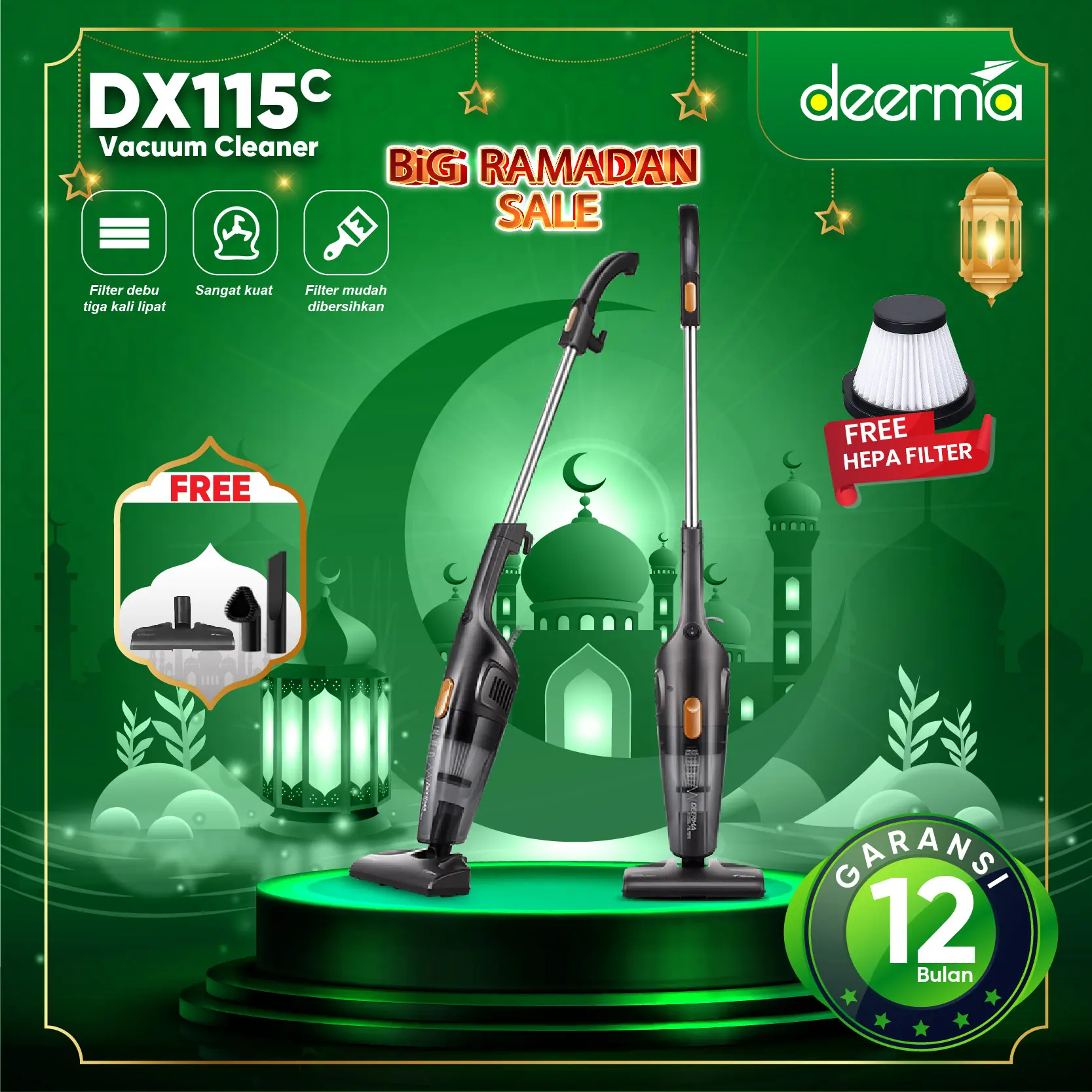 【COD】Deerma DX115C 15kPa Portable Handheld 2in1 Silent Vacuum Cleaner Home Penyedot Debu Mesin Membersihkan Vacum Listrik Kabel