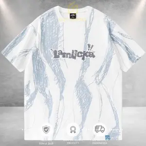 LAMLICKA JAPAN COTTON BAJU KAOS OVERSIZE TEE STREETWEAR BRANDED IMPORT ORIGINAL UNISEX SKETCH BORDIR