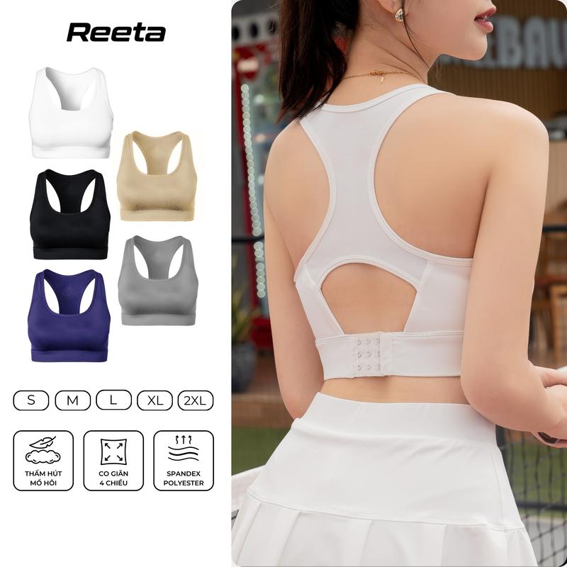 Áo bra thể thao nữ khoá gài có mút ngực Reeta basic tập yoga,gym chất vải co giãn,thoáng khí-A3042