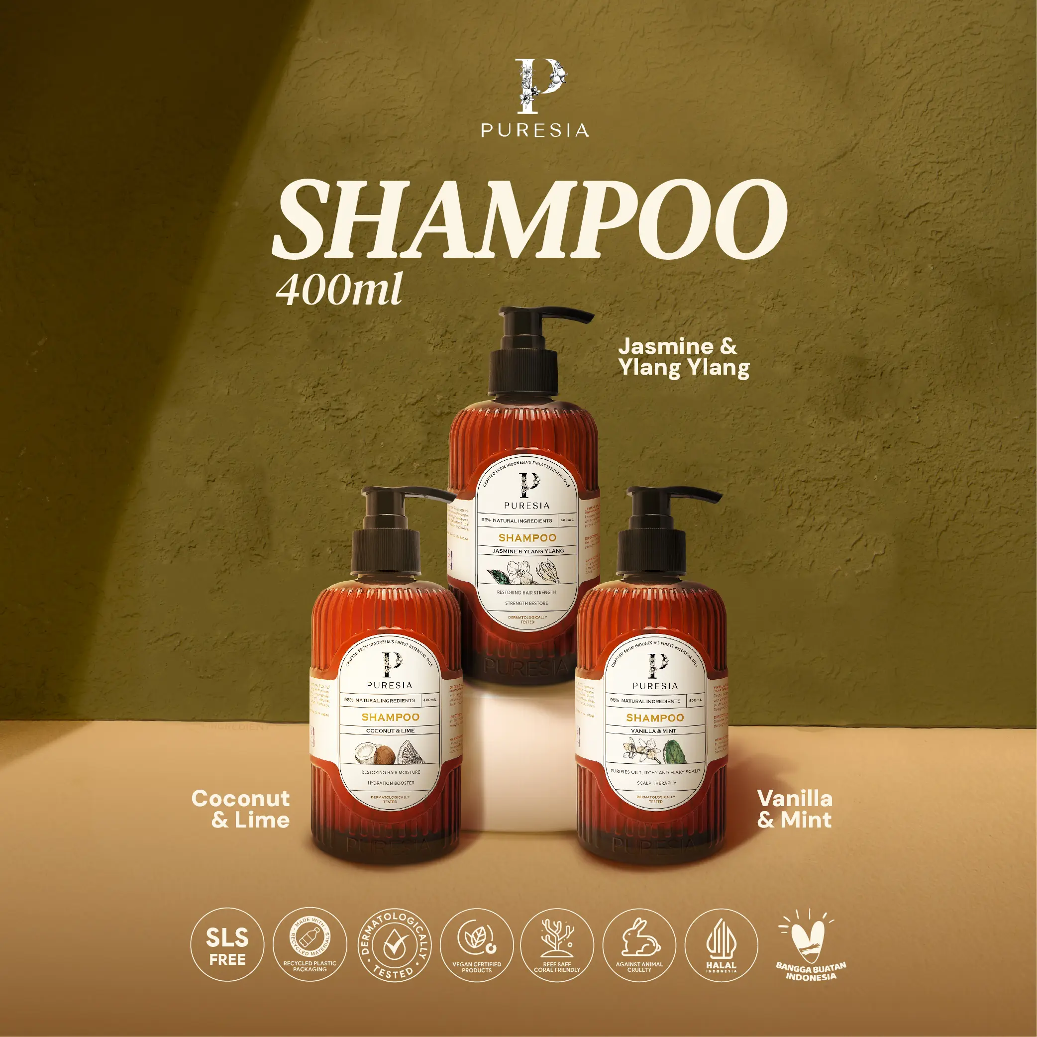 Puresia Vegan Shampoo - 400ml shampo non sls