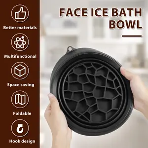 Protable Foldable Basins Silicone Face Ice Bath Bowl Dish Tub with Built in Ice Tray for Bathroom Accessories Beauty Tools