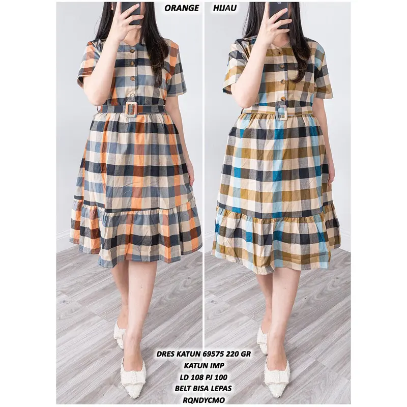 DRES KATUN 69575 #SelaluReadyStock #MilkyPinkBajuCantik 1