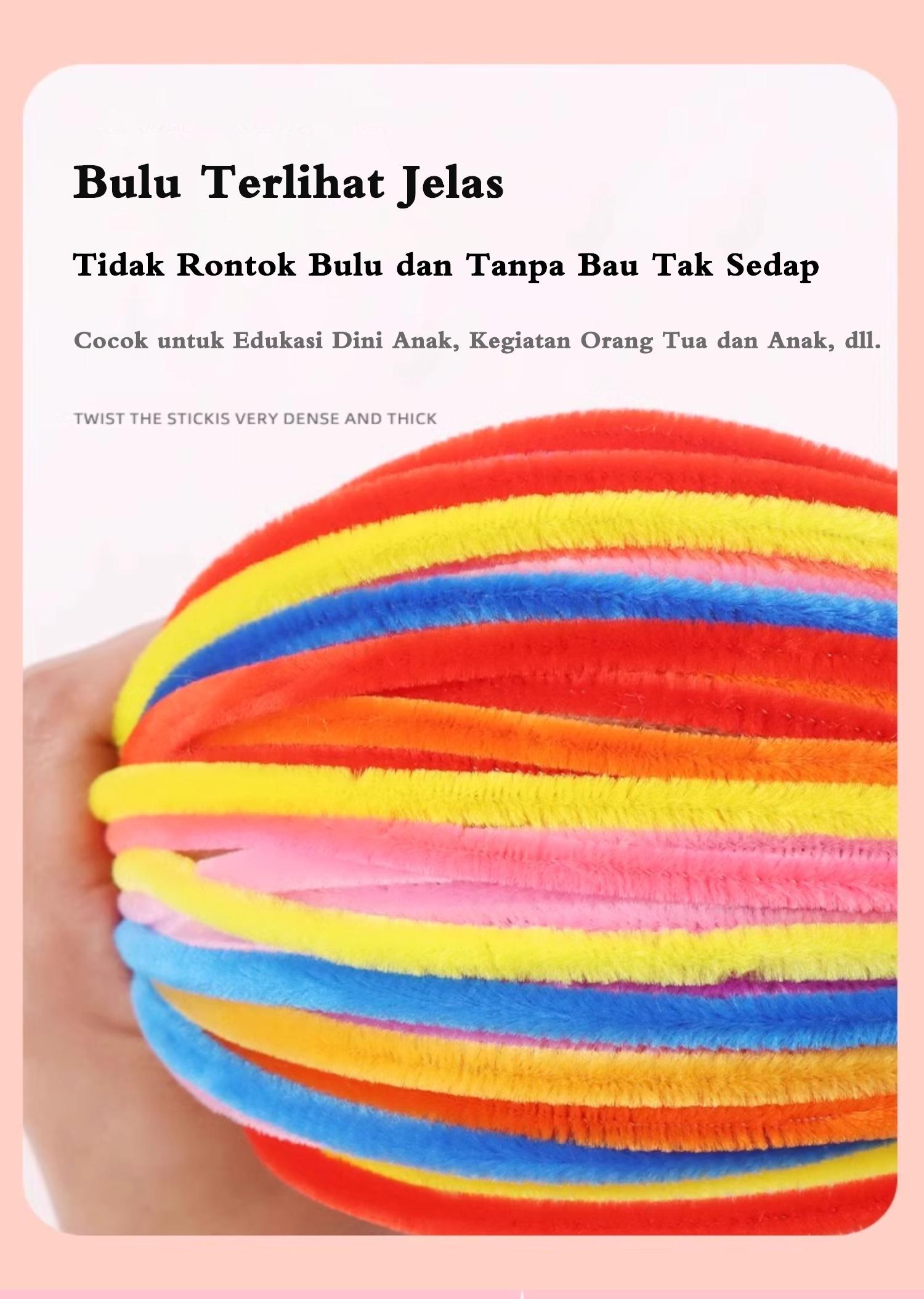 Kawat Bulu Mercy Premium 30mm 100±5pcs– Pipe Cleaner Tebal & Lentur | DIY Hiasan Ramadan Bulan Bintang | Dekorasi Lebaran | CRAFT RAMADAN