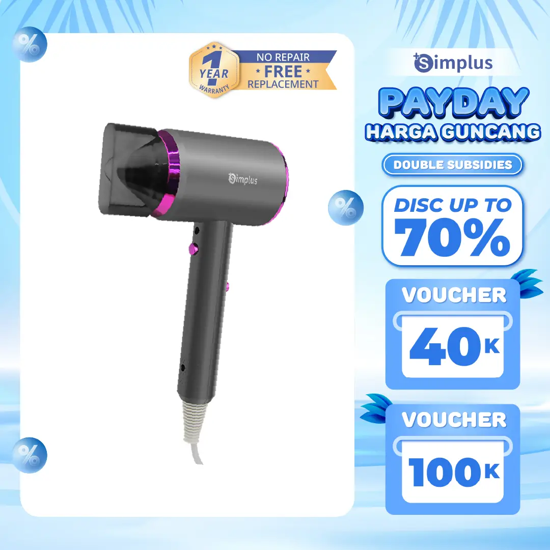【PAYDAY AMAZING PROMO LIMITED DOUBLE SUBSIDI】ASTER LOW WATT HAIR DRYER-SIMPLUS PINK MODE KECEPATAN GARANSI SATU TAHUN CFJH001