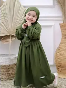 GAMIS ANAK PEREMPUAN KEYRA USIA 1-8 TAHUN CRINKEL AIRFLOW Muslim