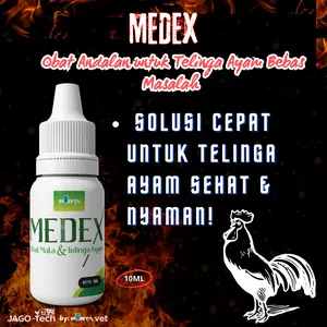 MEDEX 10ml: Obat Tetes Telinga Ayam untuk Congek, Infeksi, & Kutu Telinga