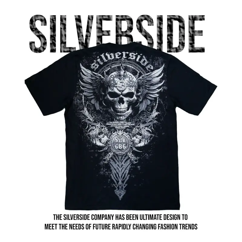 SILVERSIDE  DREAM SKULL  T-shirt / Kaos Distro Cowok/ Distro Cowok Combed Pria Band Katun Hitam 3