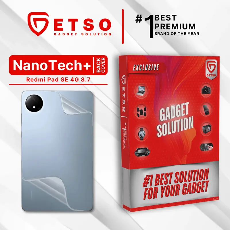GETSO EPU BIO GENESIS Hydrogel for Redmi Pad SE 4G 8.7 / Back Cover Guard (Nanotech+ 100% Recycle) Premium Hidrogel Anti-Scratch Protector Tempered Gorilla Glass 5 6 7 Anti Gores Full Cover Smart Phone Watch Handphone Gadget Tab Laptop Kamera
