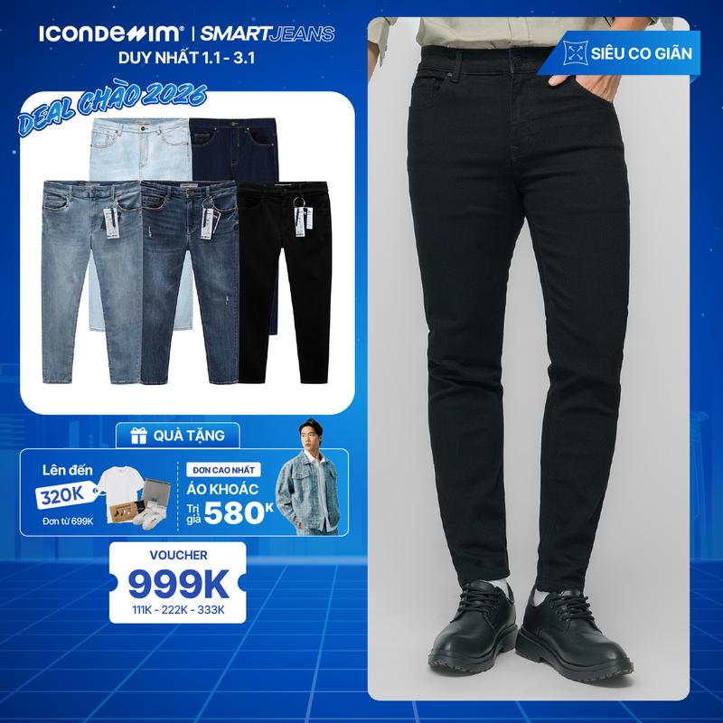 Quần jeans nam cao cấp ICONDENIM quần bò smart fit tôn dáng siêu co giãn 4 chiều SMARTJEANS