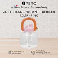 Gambar [EXC HCU] Zoey Transparant Plastic Bottle 1.2 Liter / Botol Minum Tumbler Plastik - PInk  dari Pero Indonesia Kab. Tangerang 2 Tokopedia