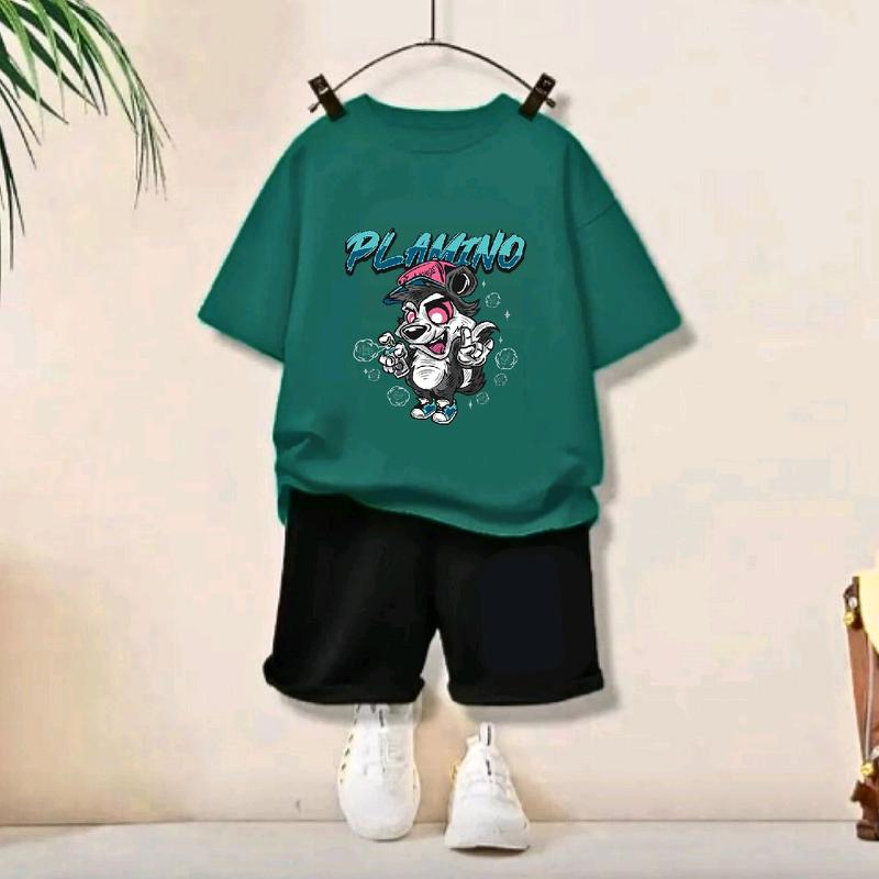 Plamino Setelan Anak Laki Perempuan Motif Hewan Tupai Set Kaos Dan Celana Fashion 4