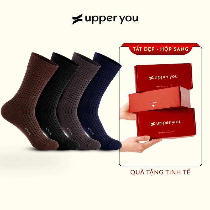 AIRism Tất Vớ Giày Tây Cao Cấp UPPER YOU Cotton Úc Signature Không Đường May Thoáng Mát Cho Dân Văn Phòng Menswear Nam Đen - SNM4001