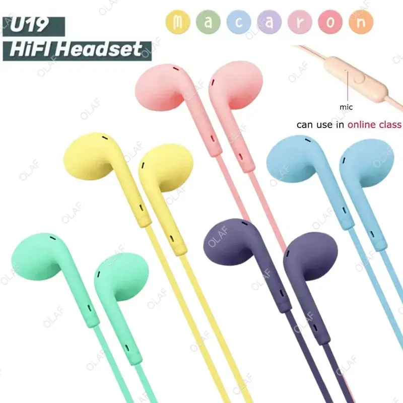 Universal 3.5mm Stereo In-Ear Headphones Sport Music Earbud Handfree Wired Headset Earphones with Mic For Xiaomi Huawei Samsung Audio Electronic