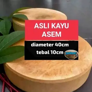Talenan kayu asem diameter 40 cm tebal 10 cm / talenan tebal / talenan potong daging'